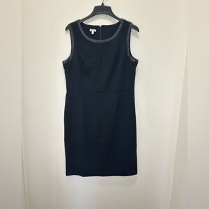NWT Talbots Black Dress with Leather Trim